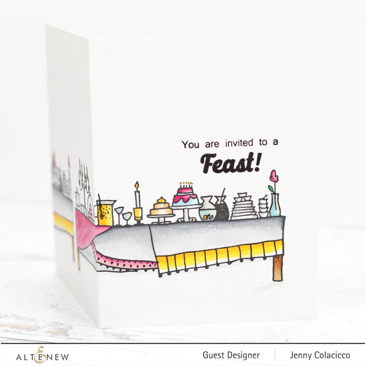 Stamp & Embossing Folder Bundle It's A Feast Stamp Set & Folded Drapes Embossing Folder Bundle