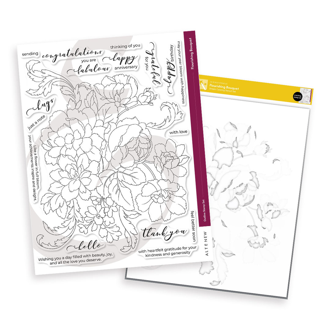 Stamp & Stencil Bundle Flourishing Bouquet