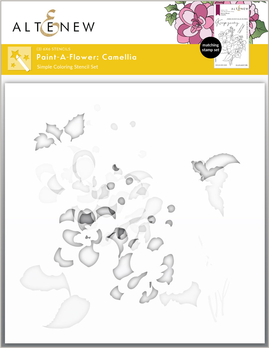 Stamp & Stencil Bundle Paint-A-Flower: Camellia