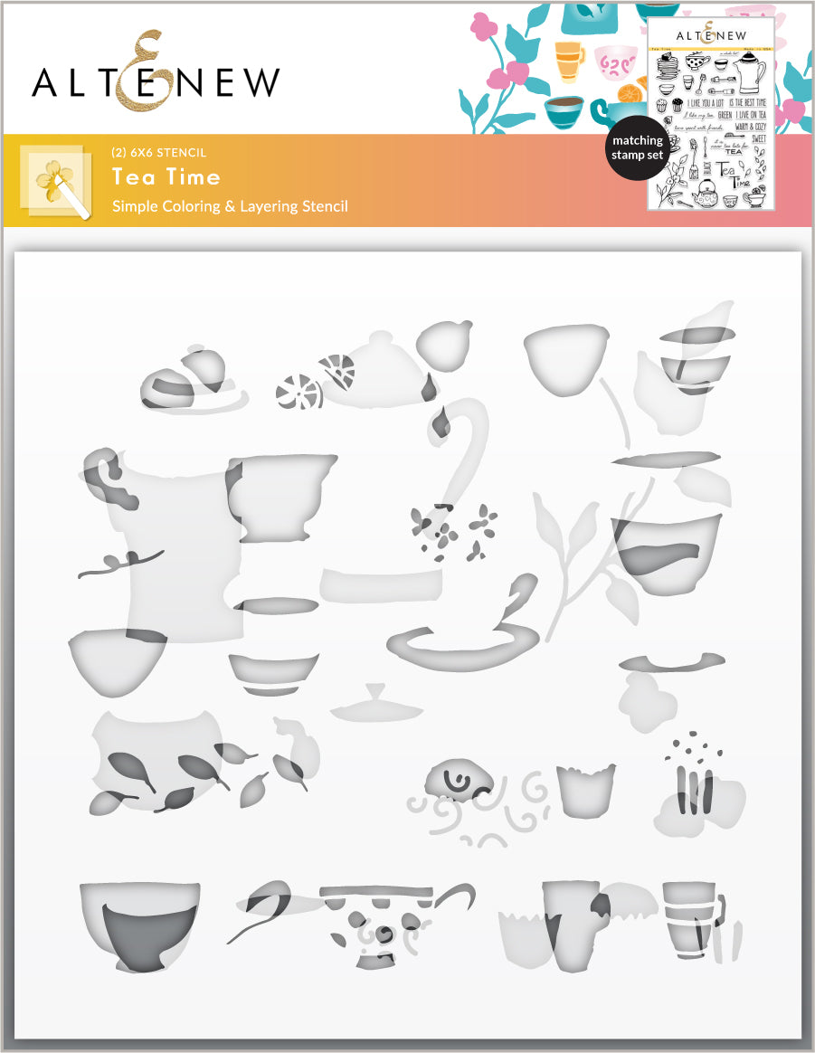 Stamp & Stencil Bundle Tea Time Stamp & Stencil Bundle