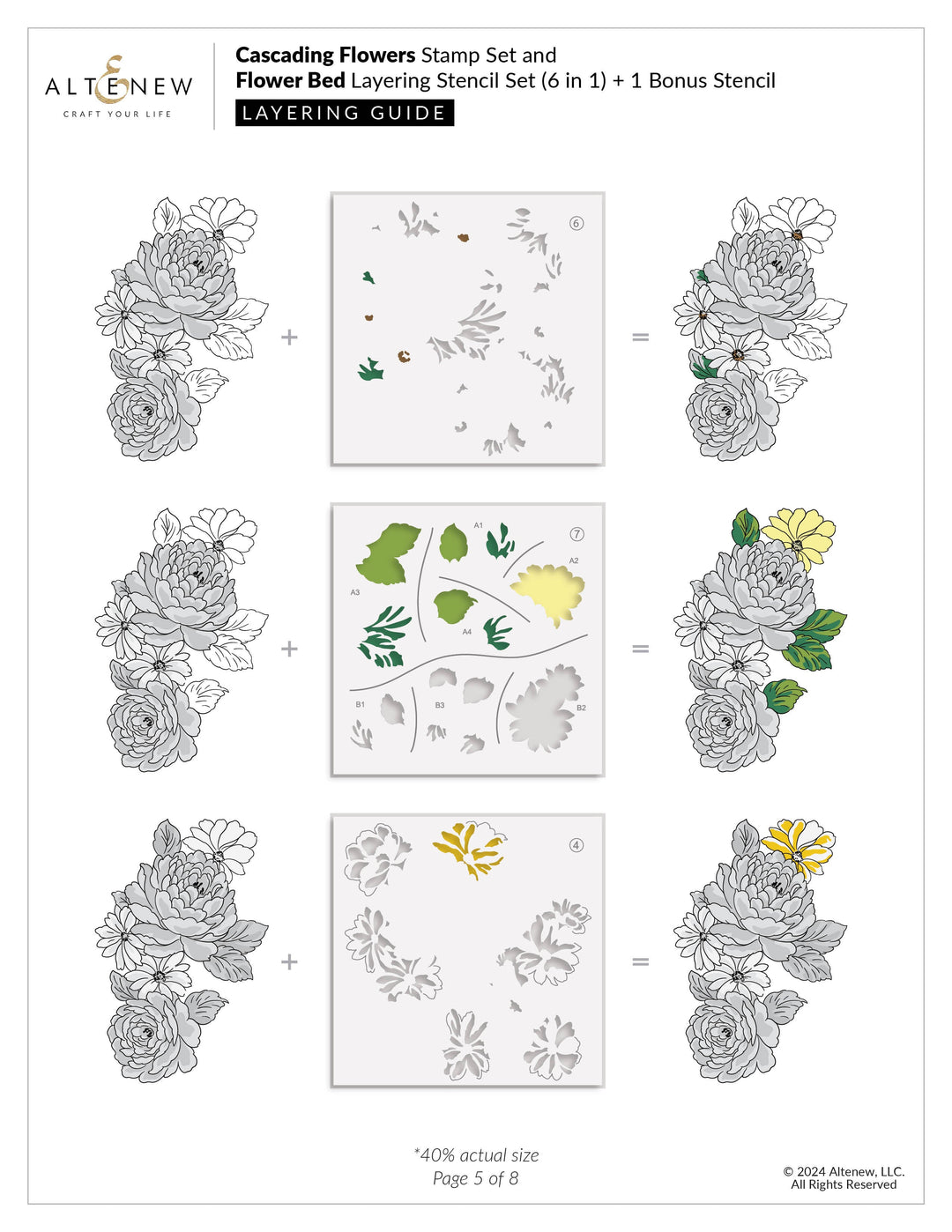 Stamp & Stencil & Embossing Folder Bundle Flower Bed Bundle
