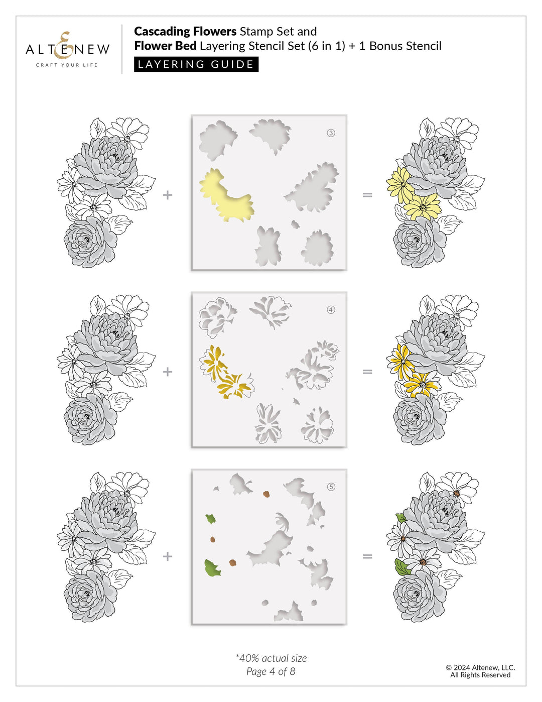 Stamp & Stencil & Embossing Folder Bundle Flower Bed Bundle