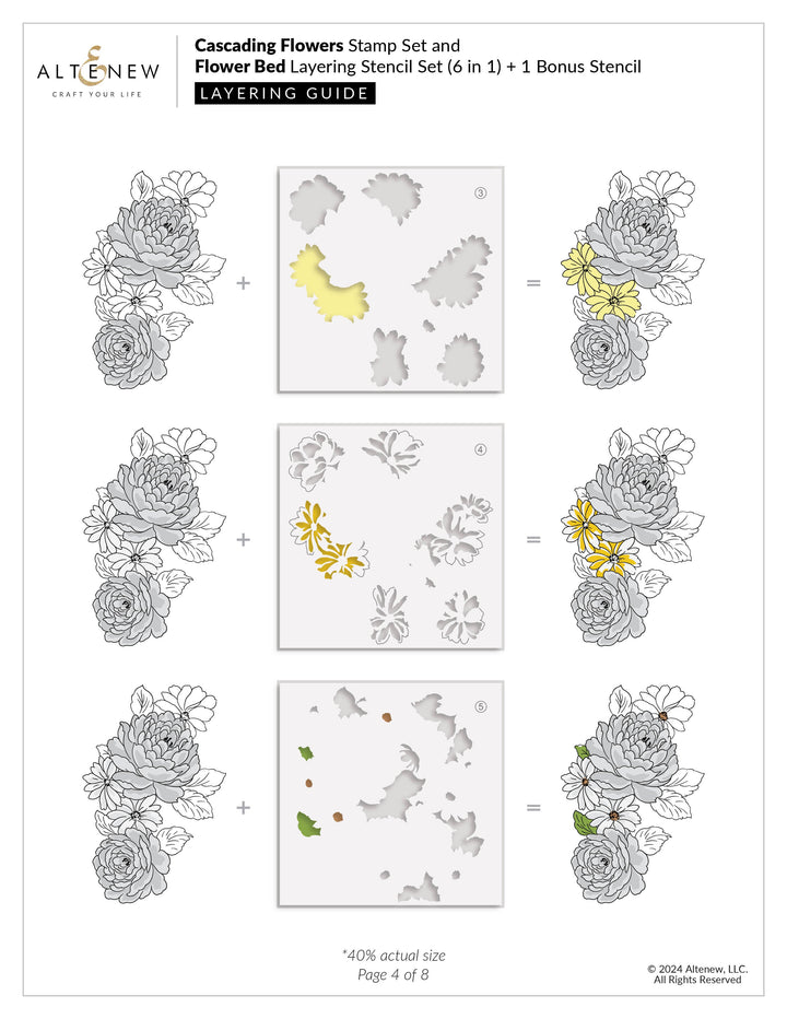 Stamp & Stencil & Embossing Folder Bundle Flower Bed Bundle