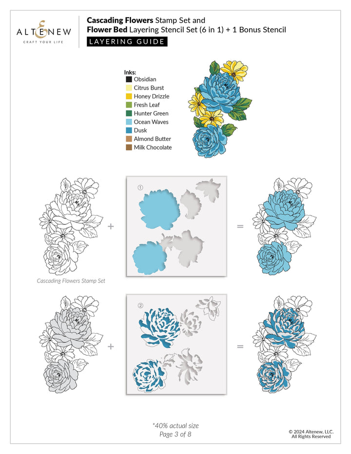 Stamp & Stencil & Embossing Folder Bundle Flower Bed Bundle