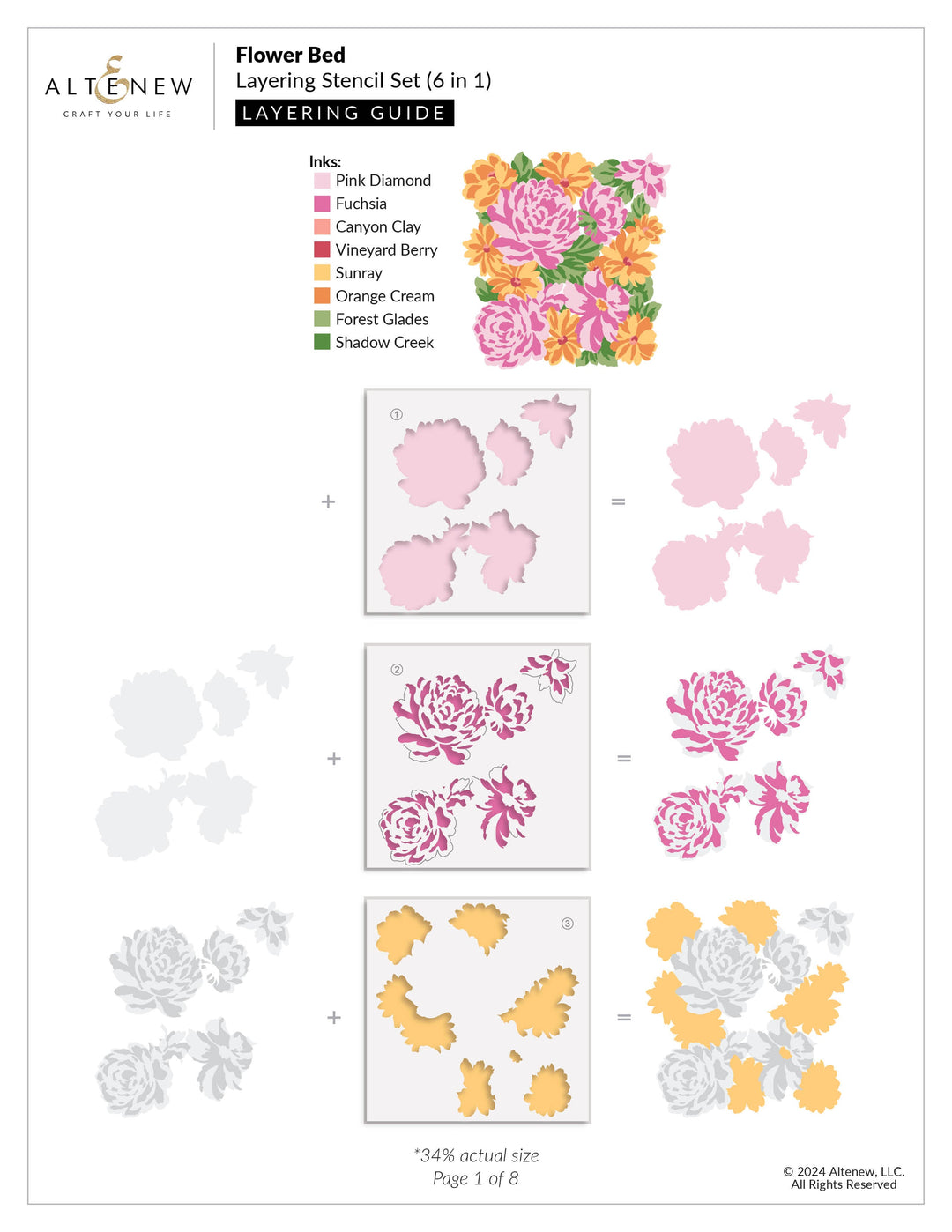 Stamp & Stencil & Embossing Folder Bundle Flower Bed Bundle