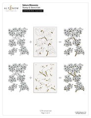Stamp & Stencil & Embossing Folder Bundle Sakura Blossoms