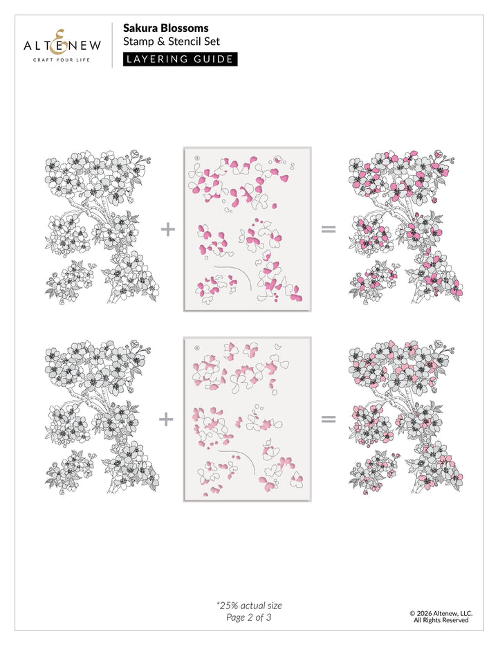 Stamp & Stencil & Embossing Folder Bundle Sakura Blossoms