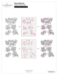 Stamp & Stencil & Embossing Folder Bundle Sakura Blossoms