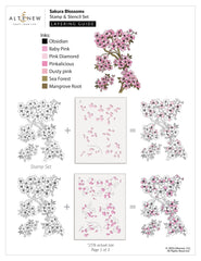 Stamp & Stencil & Embossing Folder Bundle Sakura Blossoms