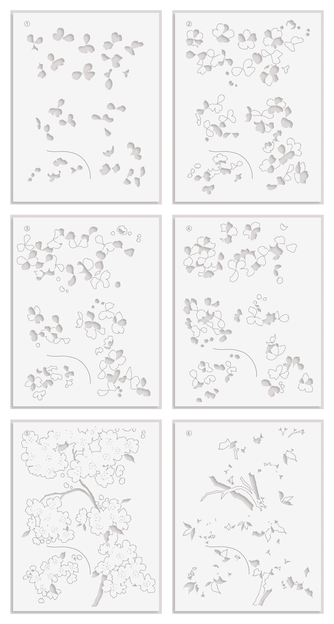 Stamp & Stencil & Embossing Folder Bundle Sakura Blossoms