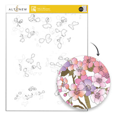 Stamp & Stencil & Embossing Folder Bundle Sakura Blossoms