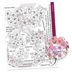 Stamp & Stencil & Embossing Folder Bundle Sakura Blossoms