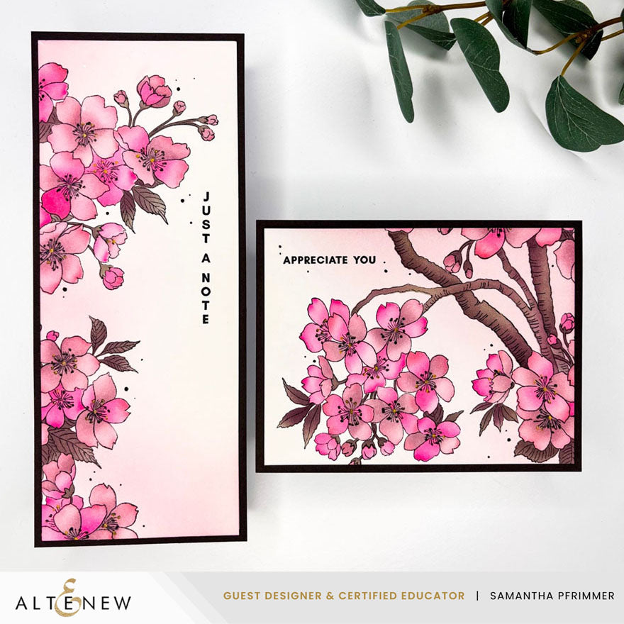 Stamp & Stencil & Embossing Folder Bundle Sakura Blossoms