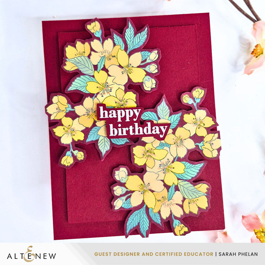 Stamp & Stencil & Embossing Folder Bundle Sakura Blossoms