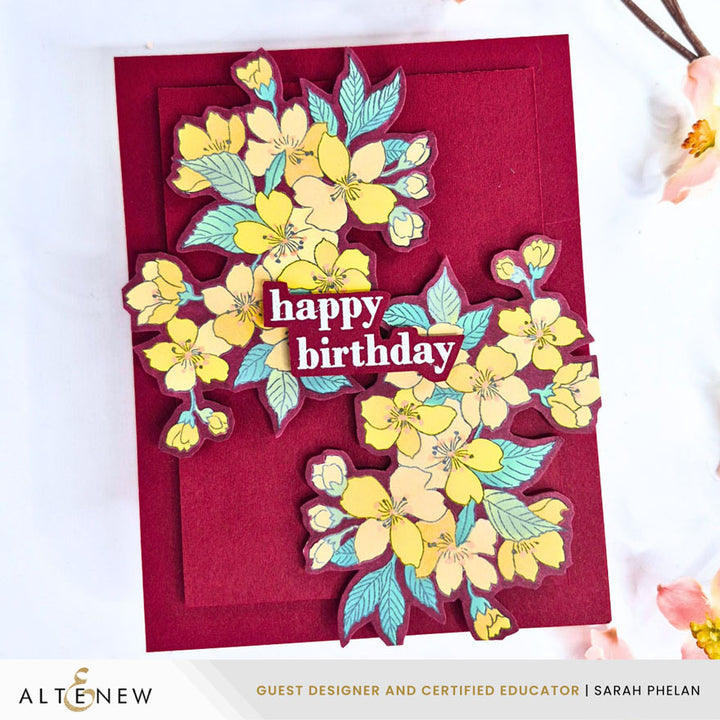 Stamp & Stencil & Embossing Folder Bundle Sakura Blossoms