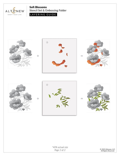 Stamp & Stencil & Embossing Folder Bundle Soft Blossoms