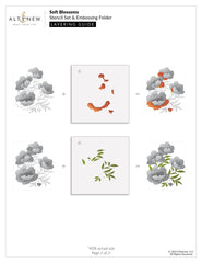 Stamp & Stencil & Embossing Folder Bundle Soft Blossoms
