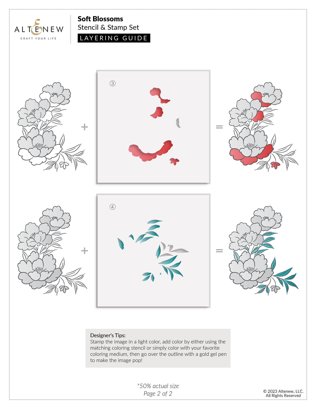 Stamp & Stencil & Embossing Folder Bundle Soft Blossoms
