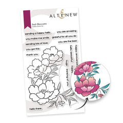 Stamp & Stencil & Embossing Folder Bundle Soft Blossoms