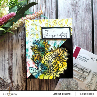 Stamp & Watercolor Bundle Paint-A-Flower: African Daisy & Artists' Watercolor 24 Pan Set Bundle