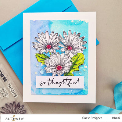 Stamp & Watercolor Bundle Paint-A-Flower: African Daisy & Artists' Watercolor 24 Pan Set Bundle