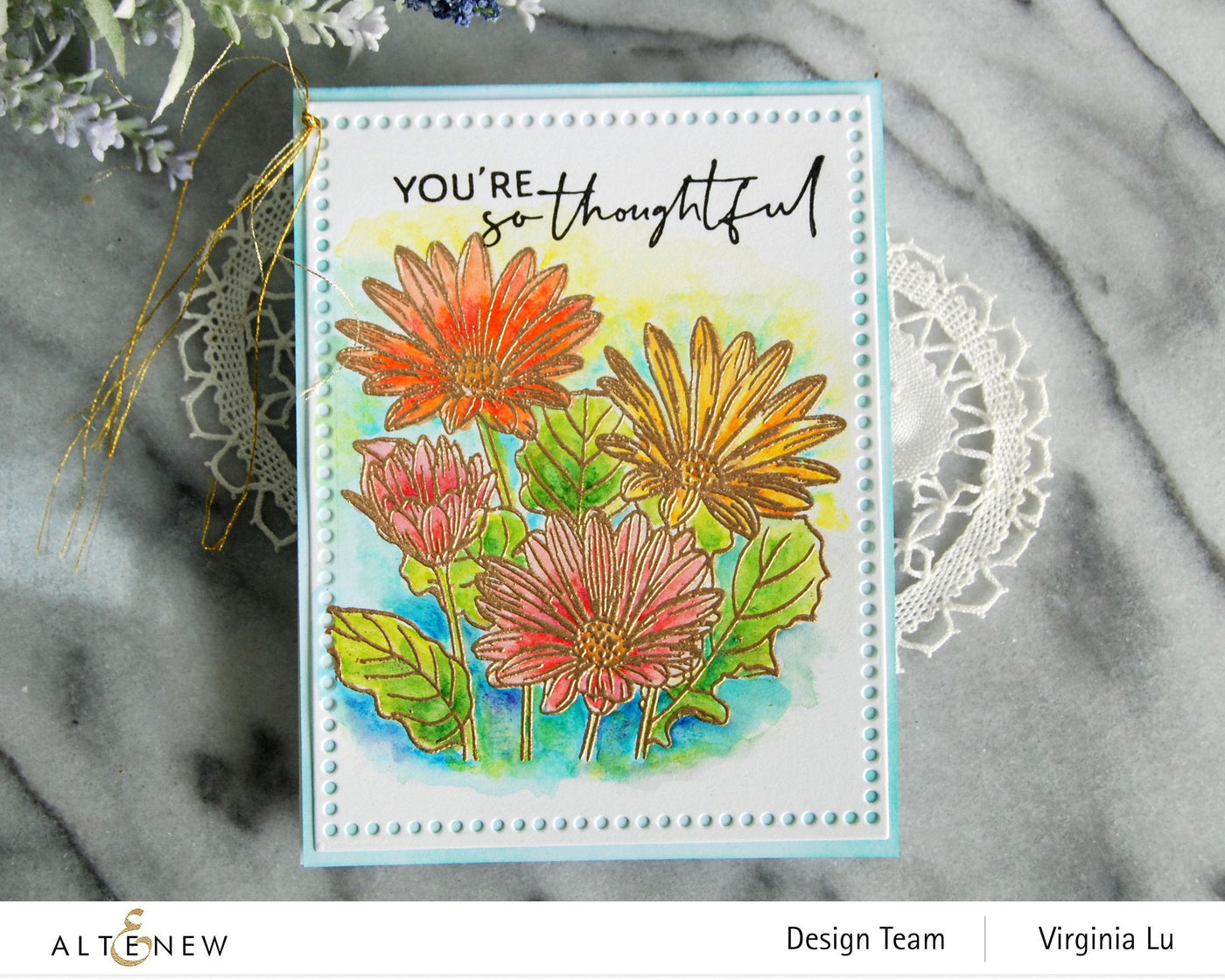 Stamp & Watercolor Bundle Paint-A-Flower: African Daisy & Artists' Watercolor 24 Pan Set Bundle