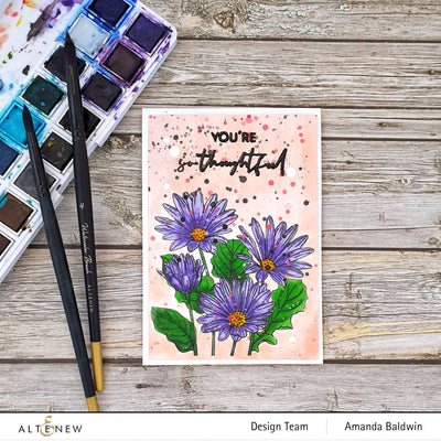 Stamp & Watercolor Bundle Paint-A-Flower: African Daisy & Artists' Watercolor 24 Pan Set Bundle