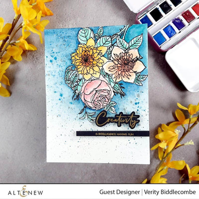 Stamp & Watercolor Bundle Paint-A-Flower: Clematis Josephine & Artists' Watercolor 24 Pan Set Bundle