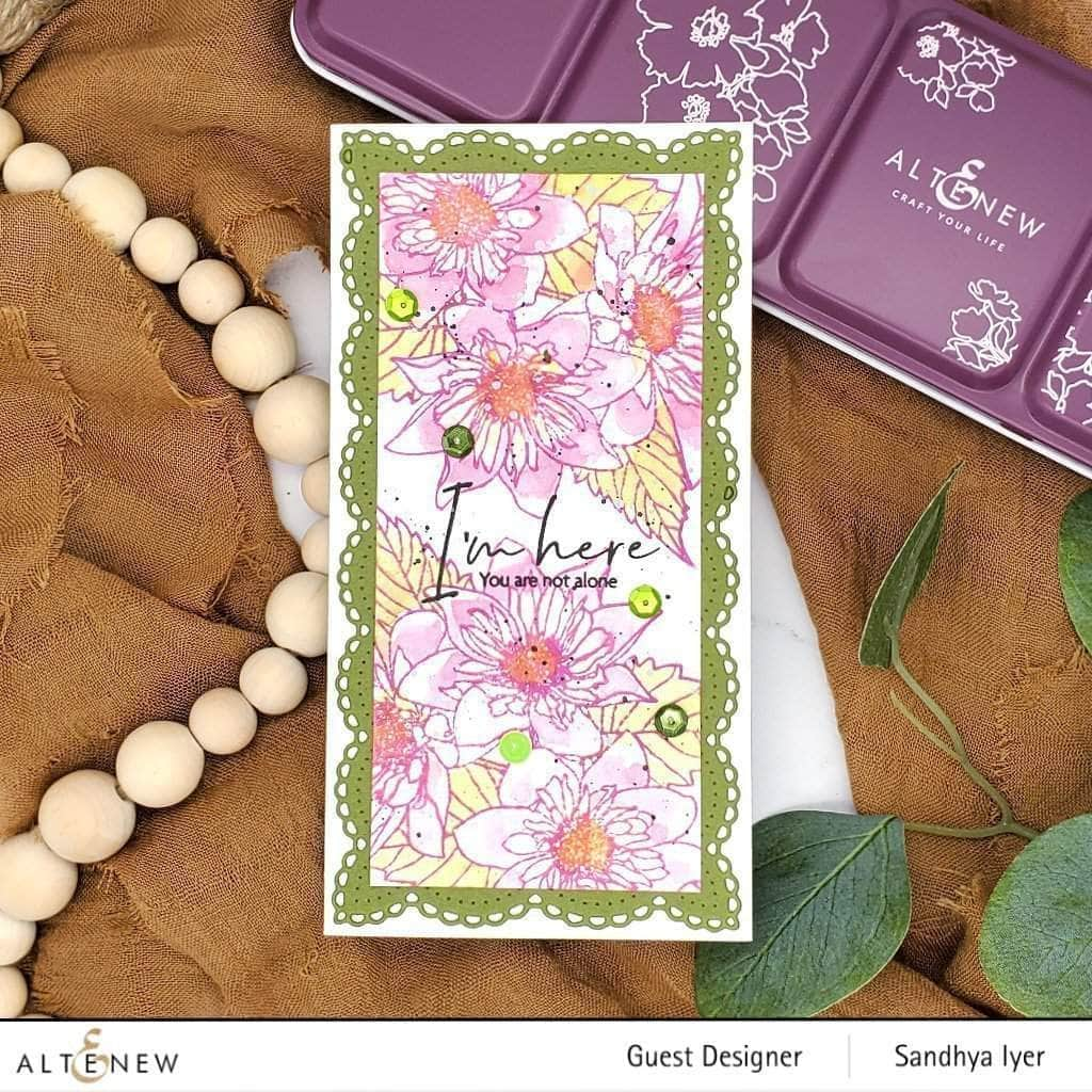 Stamp & Watercolor Bundle Paint-A-Flower: Fashion Monger Dahlia & Artists' Watercolor 24 Pan Set Bundle