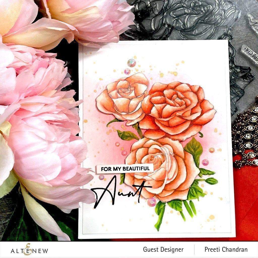 Stamp & Watercolor Bundle Paint-A-Flower: Rosa Floribunda & Artists' Watercolor 24 Pan Set Bundle