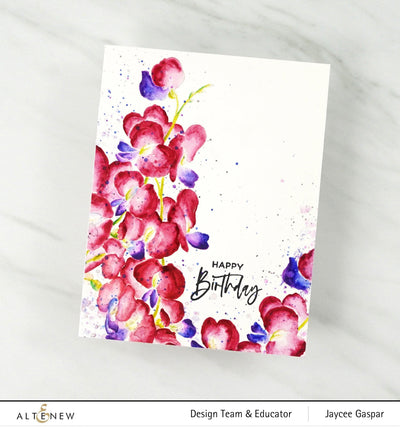 Stamp & Watercolor Bundle Paint-A-Flower: Sweet Pea & Artists' Watercolor 24 Pan Set Bundle