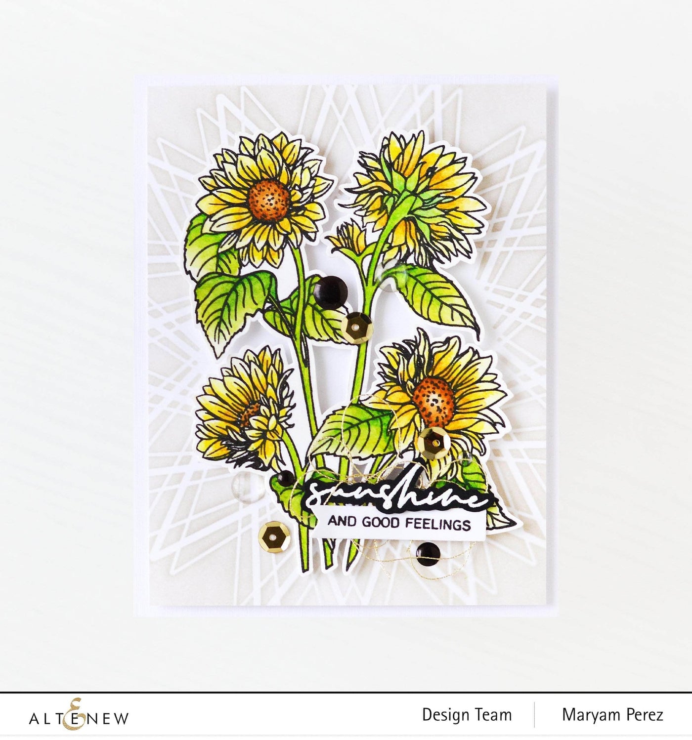 Stamp & Watercolor Bundle Sunflower Outline Stamp Set & Woodless Watercolor Pencils Bundle