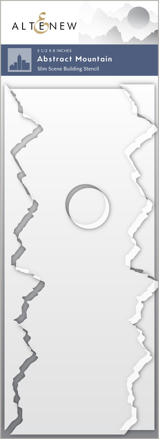 Stencil Abstract Mountain Scene Stencil