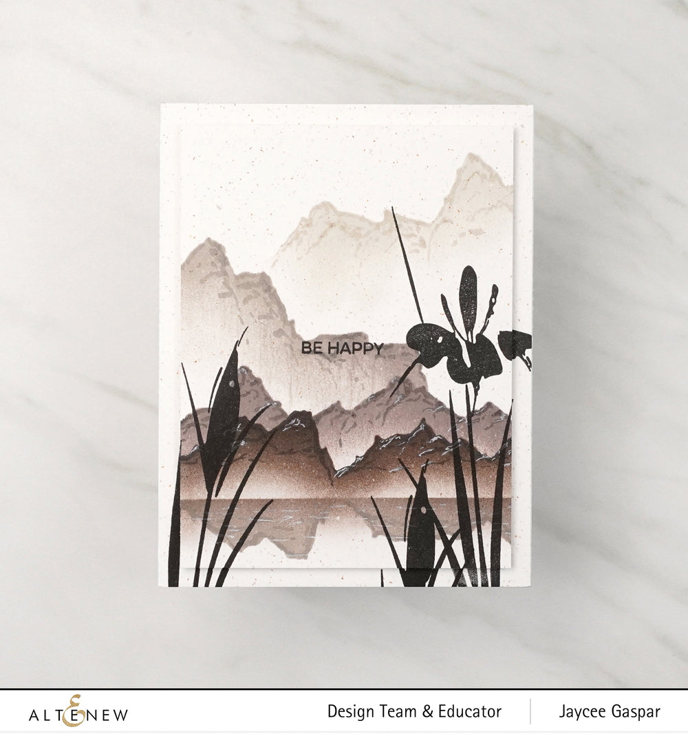 Stencil Abstract Mountain Scene Stencil