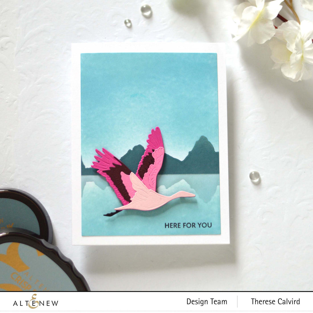 Stencil Abstract Mountain Scene Stencil