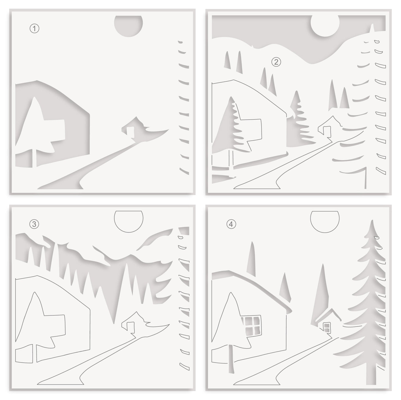 Stencil Abstract Village Builder Stencil Set (4 in 1)