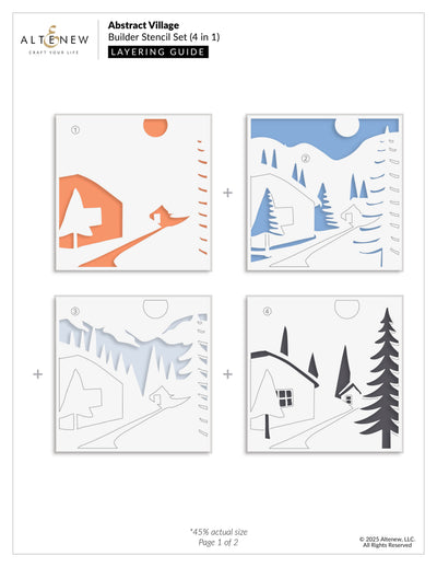Stencil Abstract Village Builder Stencil Set (4 in 1)