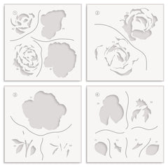 Stencil Ambridge Rose Simple Coloring Stencil Set (4 in 1)