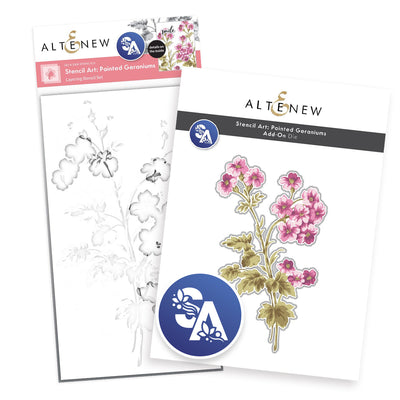 Stencil Art Bundle Stencil Art: Painted Geraniums & Add-on Die Bundle