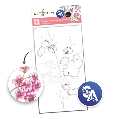 Stencil Art Bundle Stencil Art: Painted Geraniums & Add-on Die Bundle