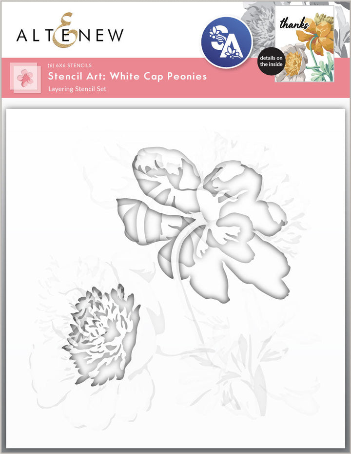 Stencil Art Bundle Stencil Art: White Cap Peonies & Add-on Die Bundle