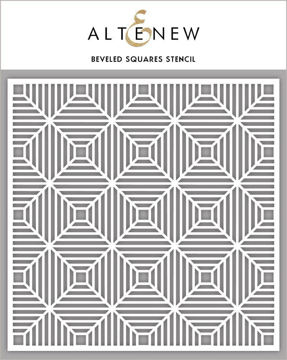 Stencil Beveled Squares Stencil