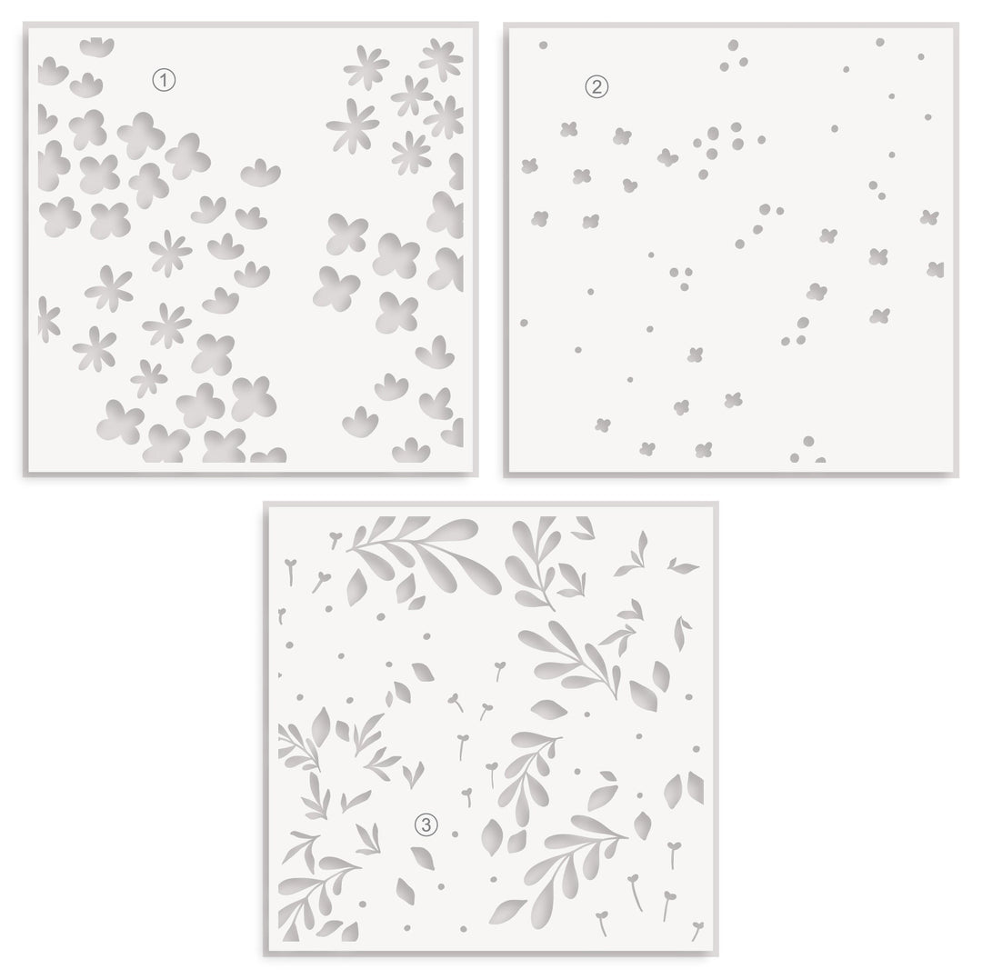 Stencil Blooming Flower Bed Stencil Set (3 in 1)