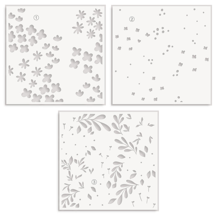 Stencil Blooming Flower Bed Stencil Set (3 in 1)
