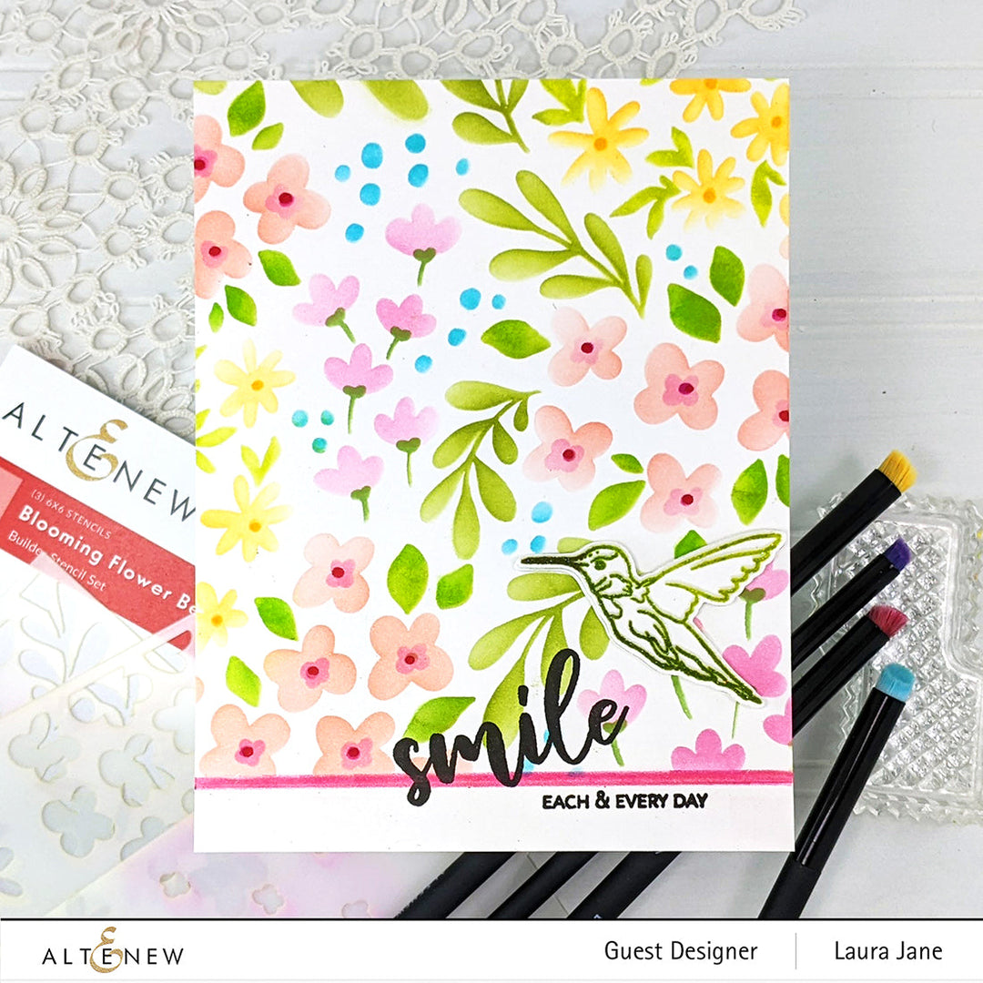 Stencil Blooming Flower Bed Stencil Set (3 in 1)