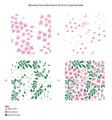 Stencil Blooming Flower Bed Stencil Set (3 in 1)