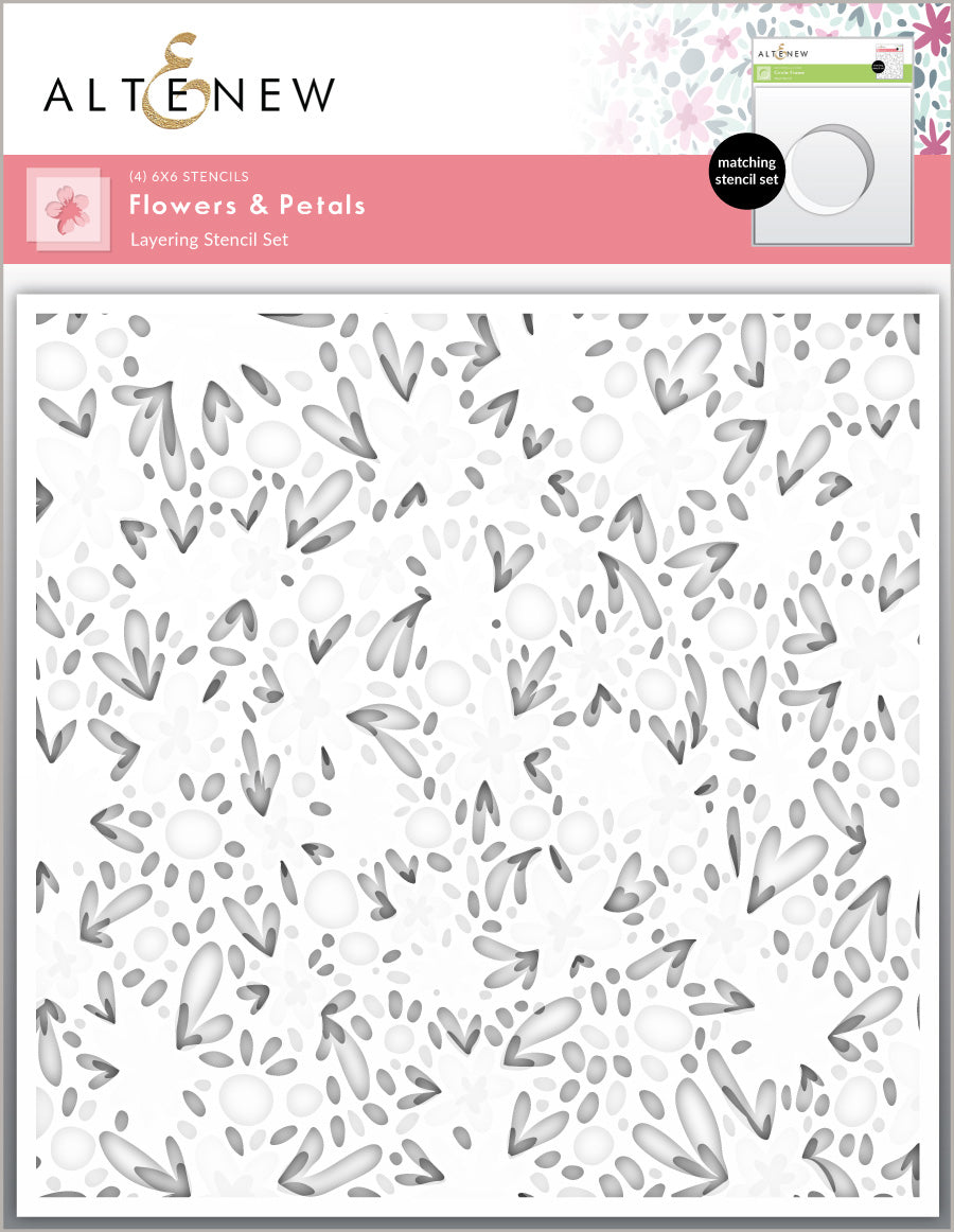 Stencil Bundle Circle Frame Mask Stencil & Flowers & Petals Layering Stencil Bundle