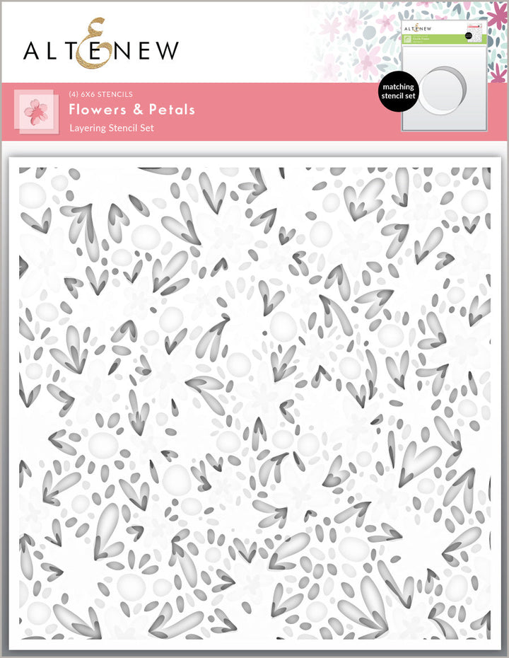 Stencil Bundle Circle Frame Mask Stencil & Flowers & Petals Layering Stencil Bundle