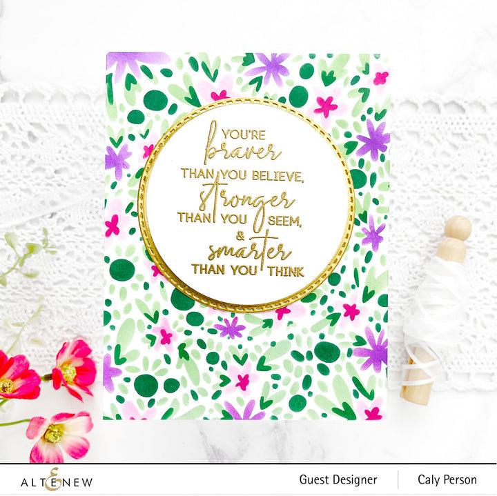 Stencil Bundle Circle Frame Mask Stencil & Flowers & Petals Layering Stencil Bundle