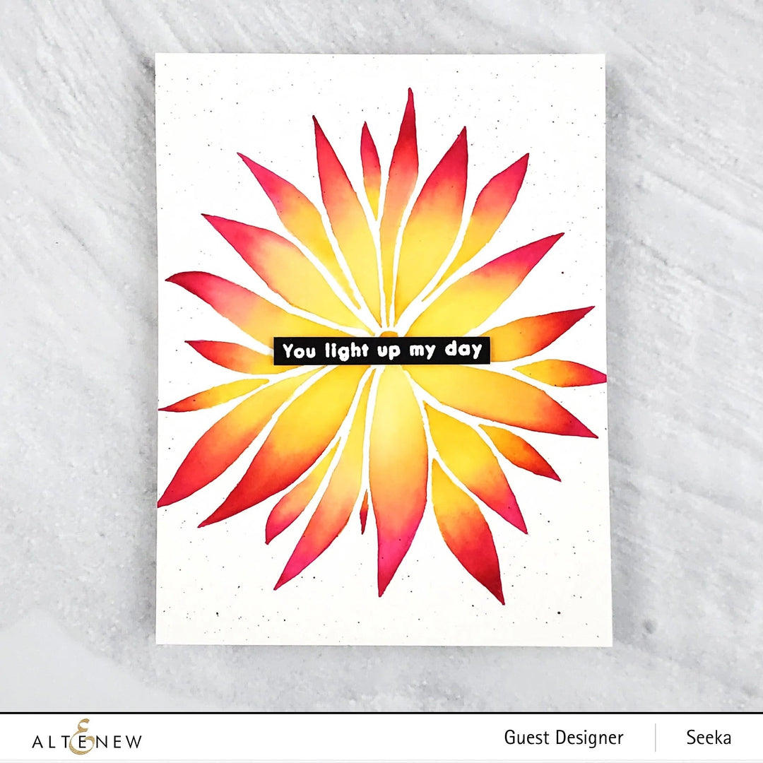Stencil Bursting Dahlia Stencil
